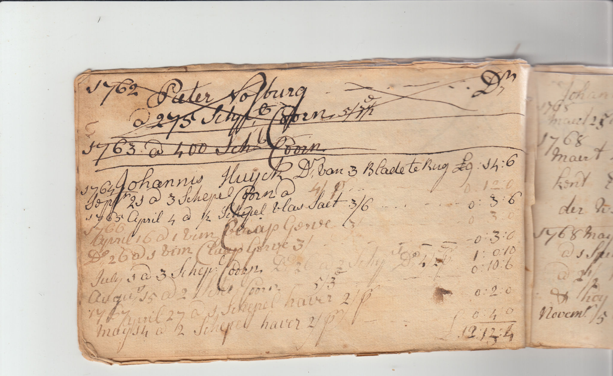 BH105 Pg 12, 1759-1771 & 1783 - Farm Sales Account Book - Pages 11-20